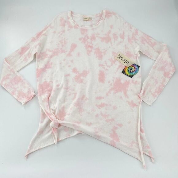 NWT Cloth By Design Oversized Sweater Pink White Tie-Dye Lightweight Size Small - Picture 7 of 12